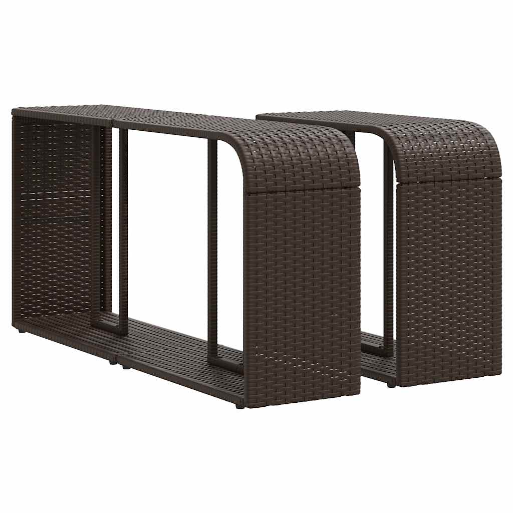 10-teiliges Gartensofa-Set mit Kissen, schwarzes Polyrattan