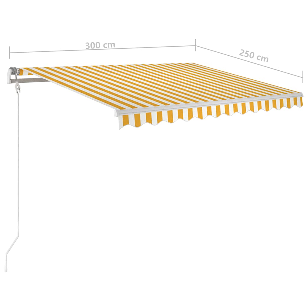 Markise Manuell Einziehbar mit Pfosten 3x2,5 m Creme