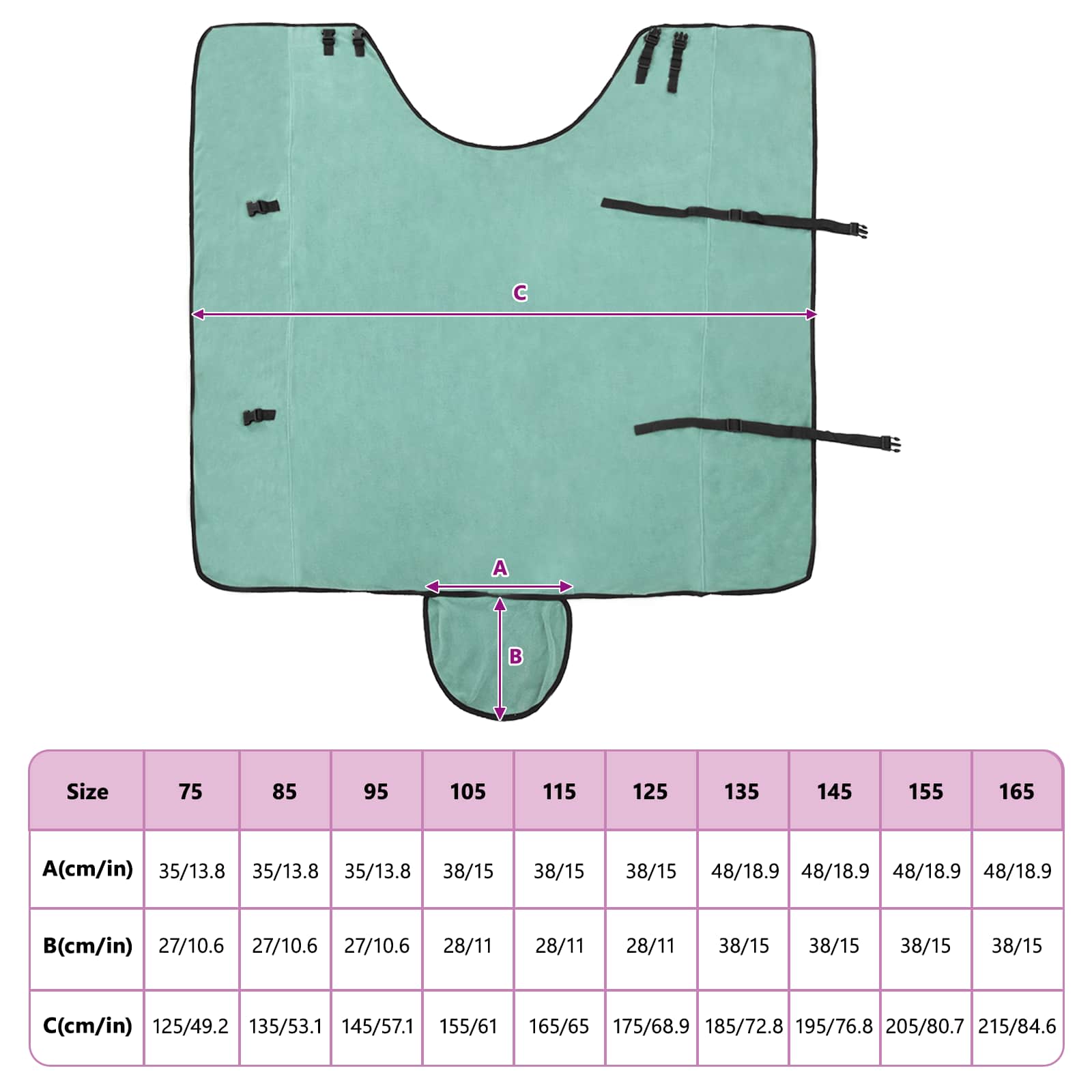 Pferdedecke Volles Aqua 75 cm Polyester