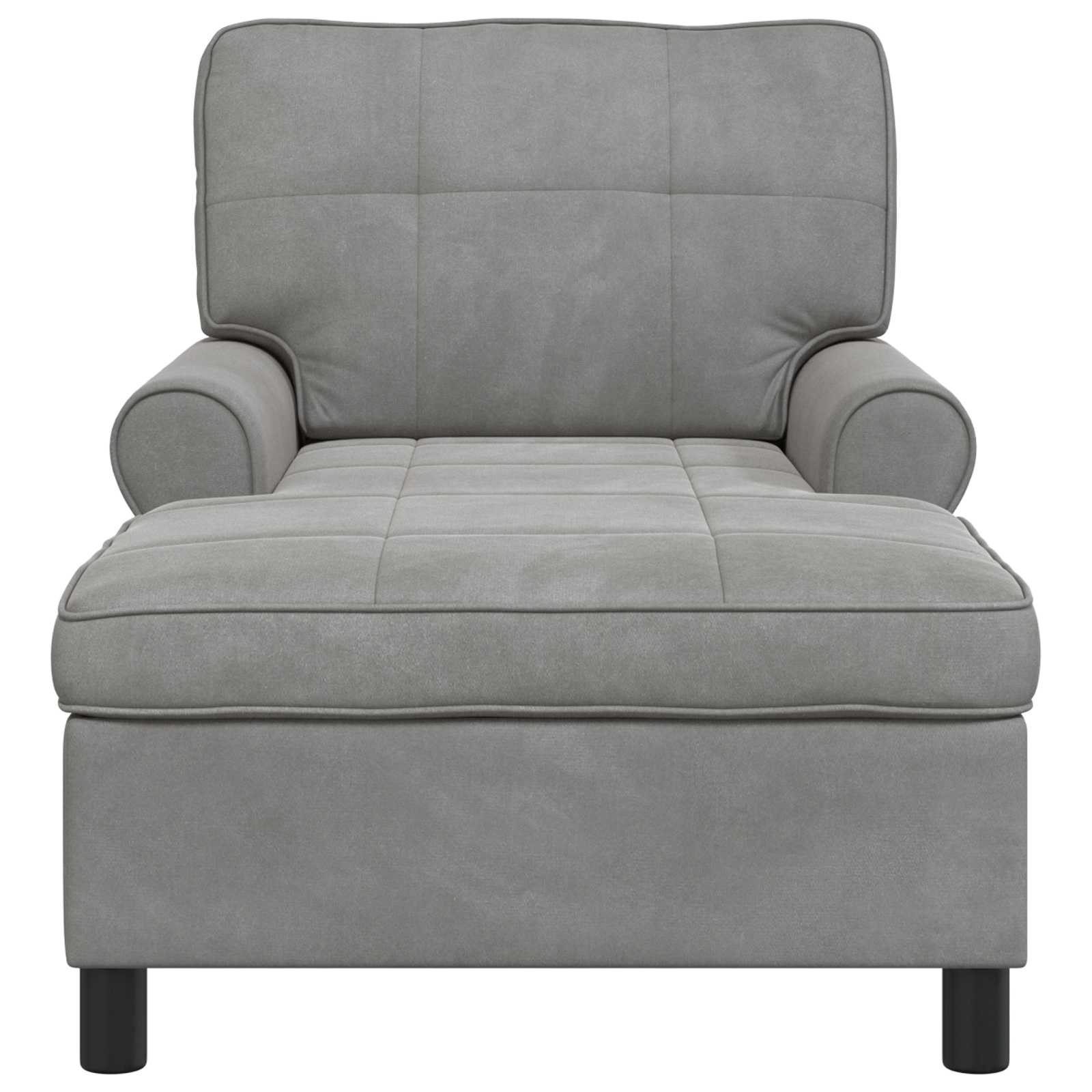 Lounge-Liege mit Kissen Hellgrau 91 x 157 x 91 cm Samt