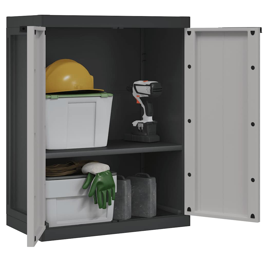 Gartenschrank Grau und Schwarz 65x37x85 cm PP