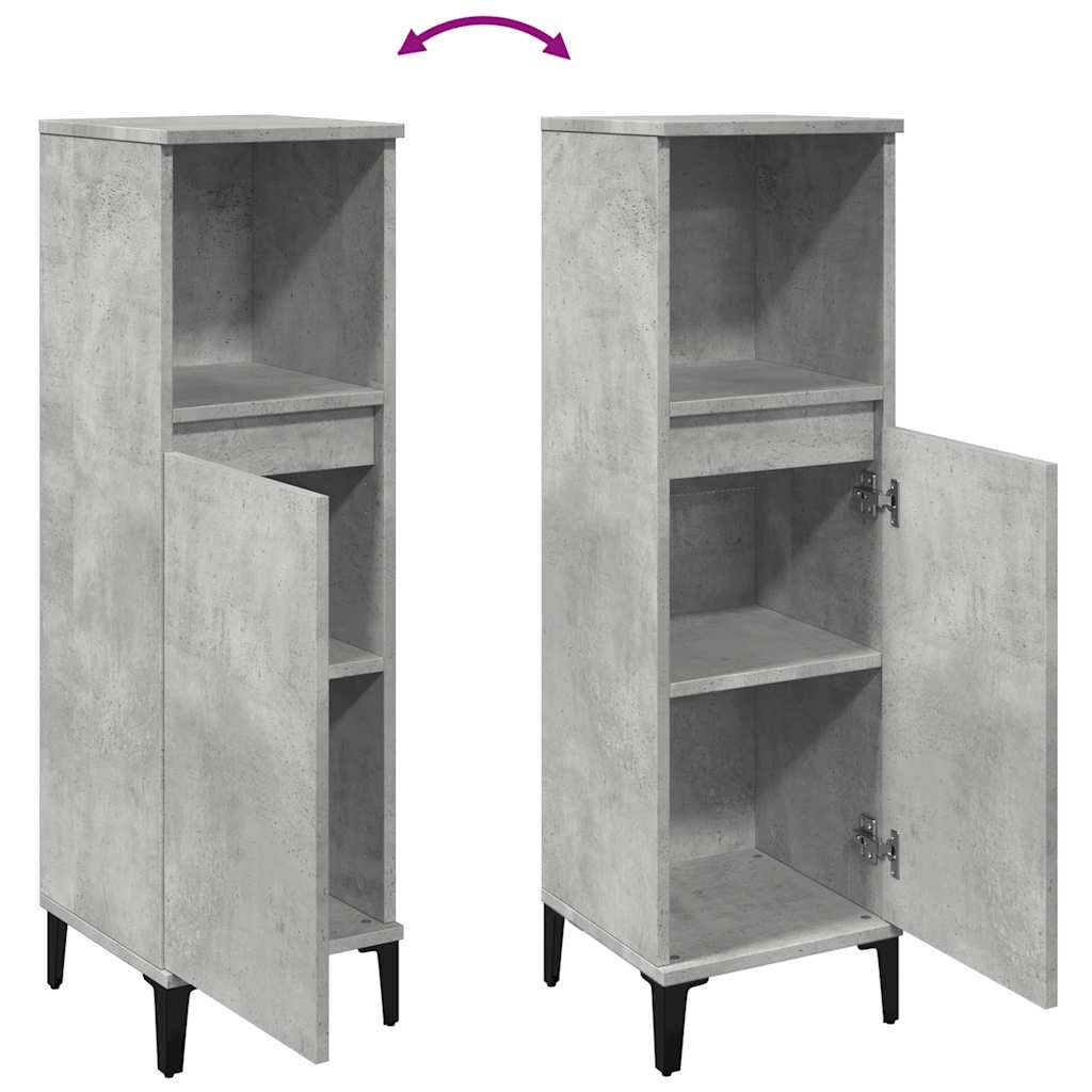 Badschrank Weiß 30x30x100 cm Holzwerkstoff