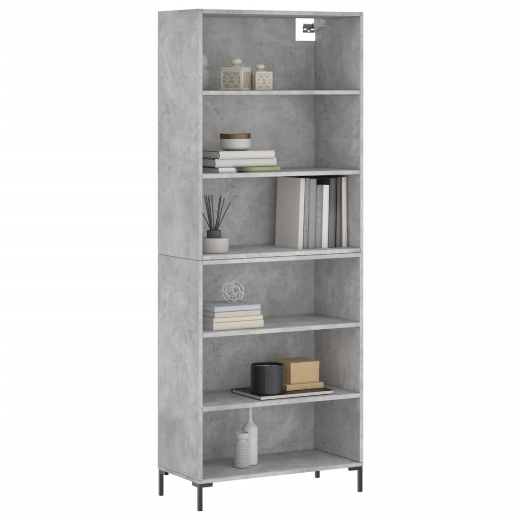 Highboard Hochglanz-Weiß 69,5x34x180 cm Holzwerkstoff
