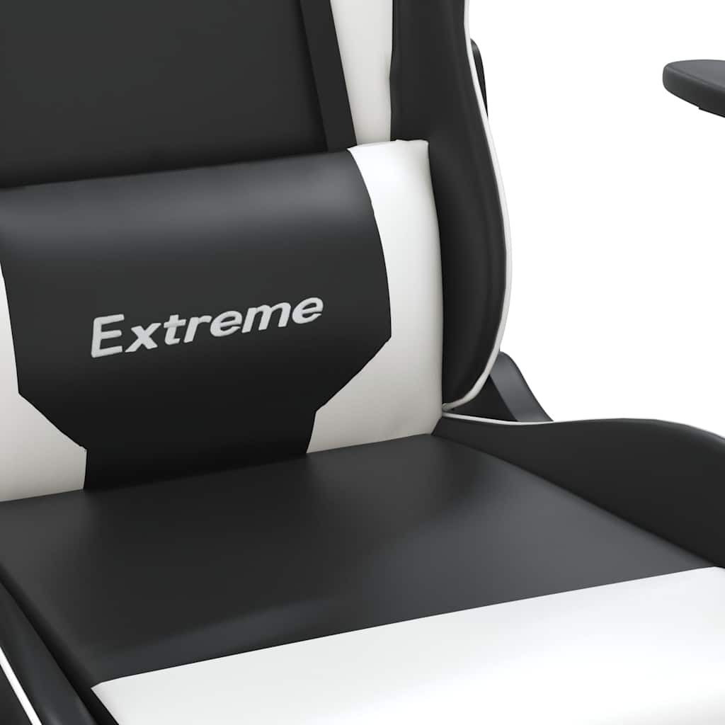 Gaming-Stuhl mit Massagefunktion Schwarz und Blau Kunstleder