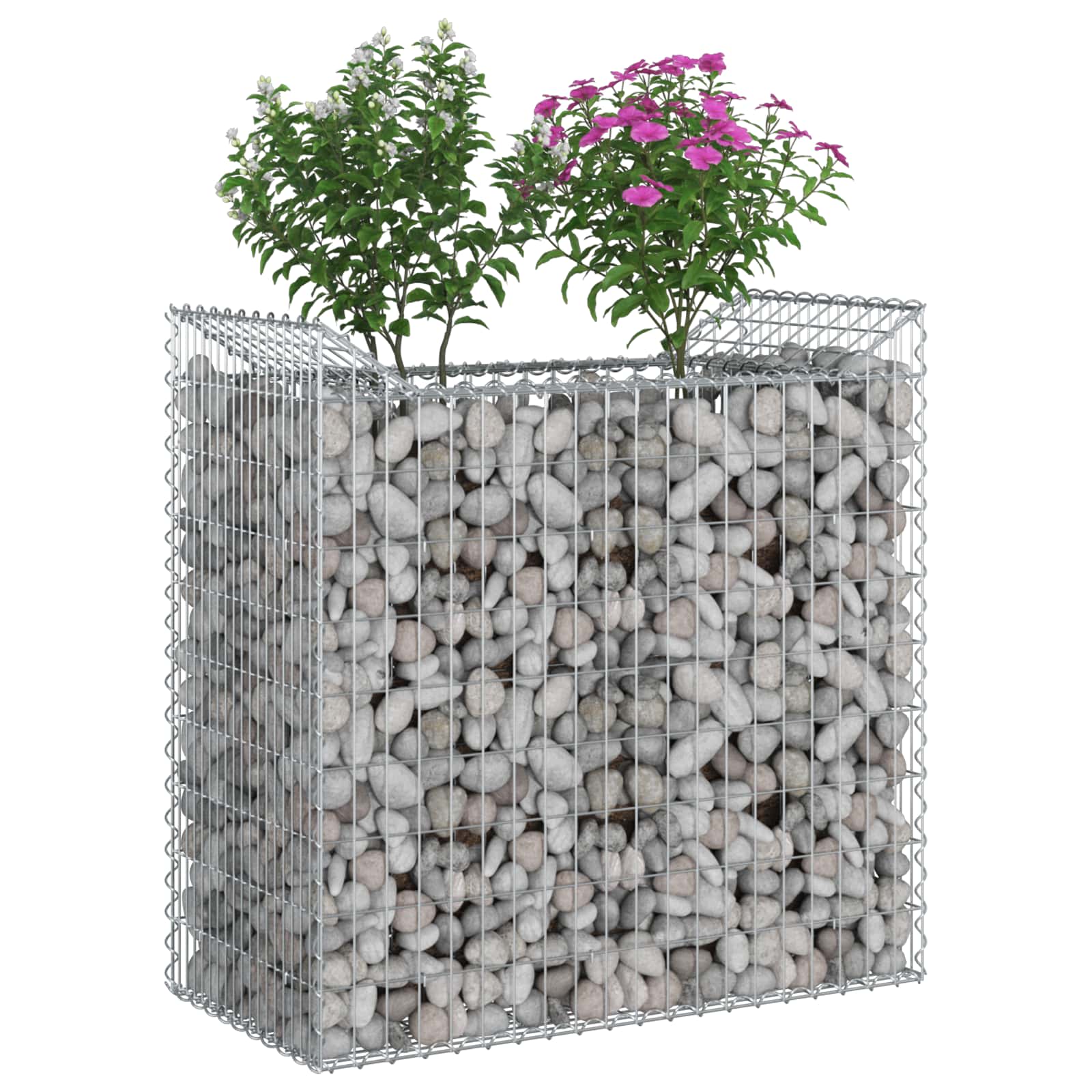Gabionen-Hochbeet 2 pcs Silber