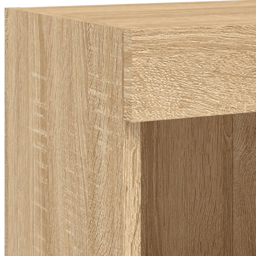 5-tlg. Wohnwand mit LED-Beleuchtung Weiß Holzwerkstoff