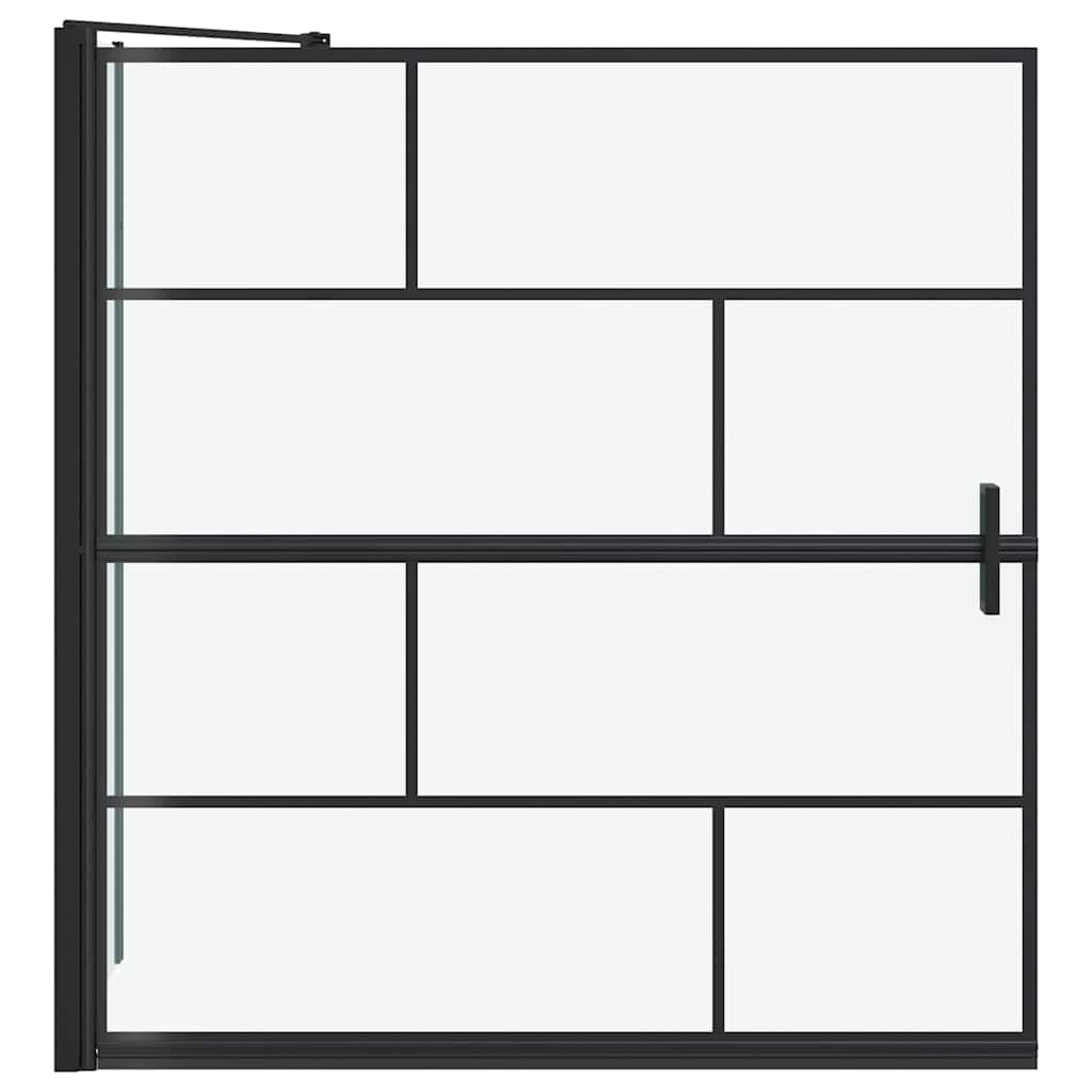 Bad-Duschschirm Schwarz und Transparent 80 x 68 x 128 cm