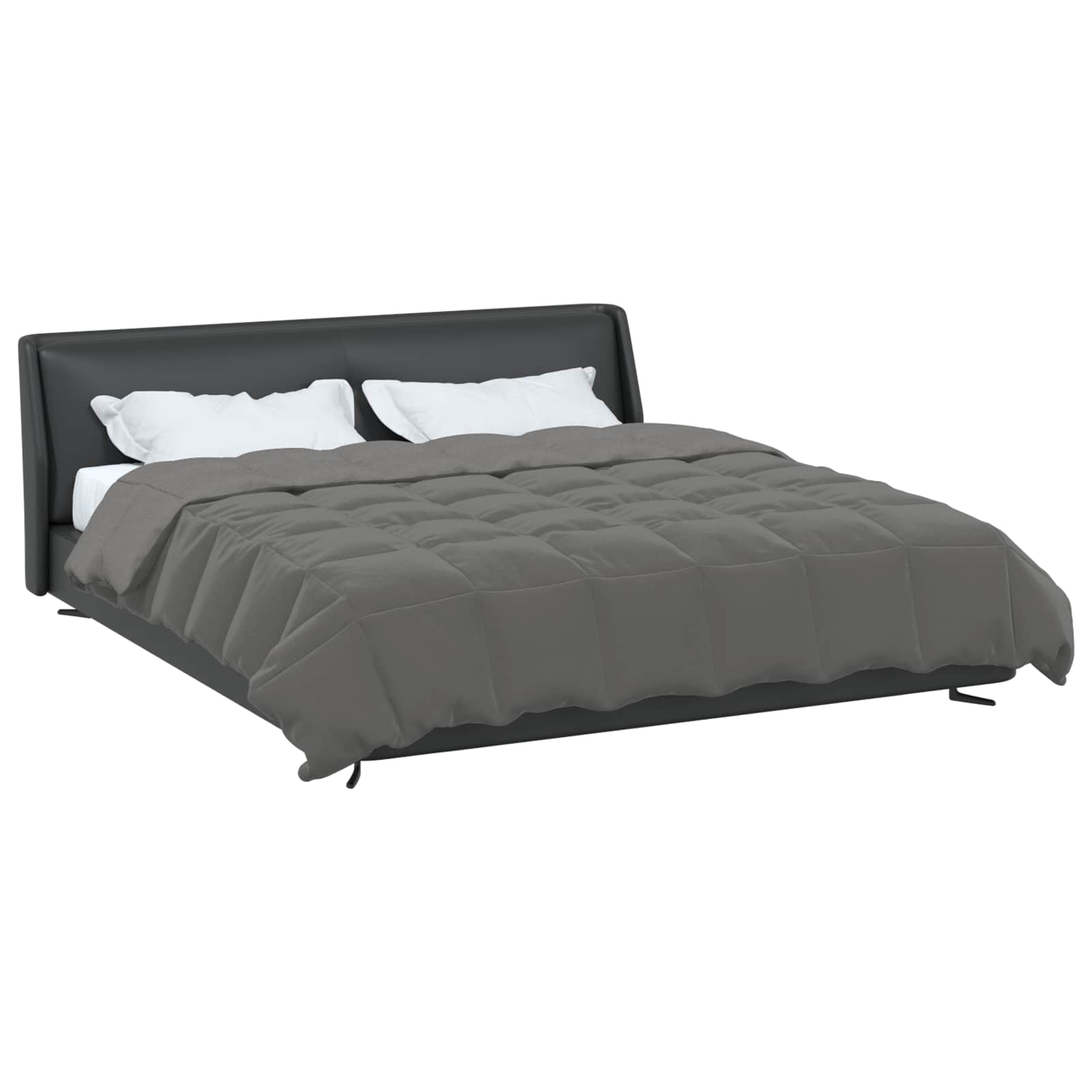 Winterbettdecke Gepolstert Anthrazit 240 x 260 cm Mikrofaser
