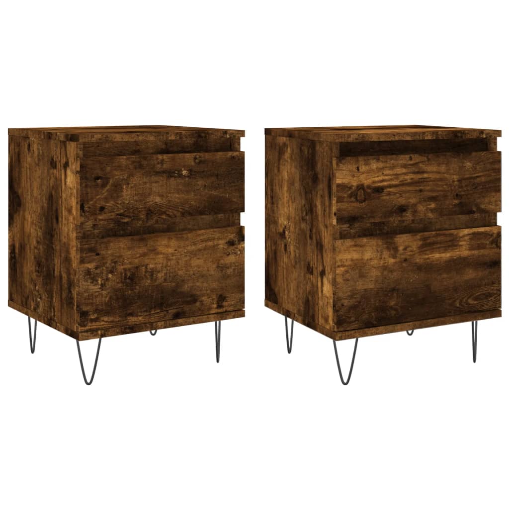 Bettschrank Schwarz Eichen-Optik 40 x 35 x 50 cm Holzwerkstoff