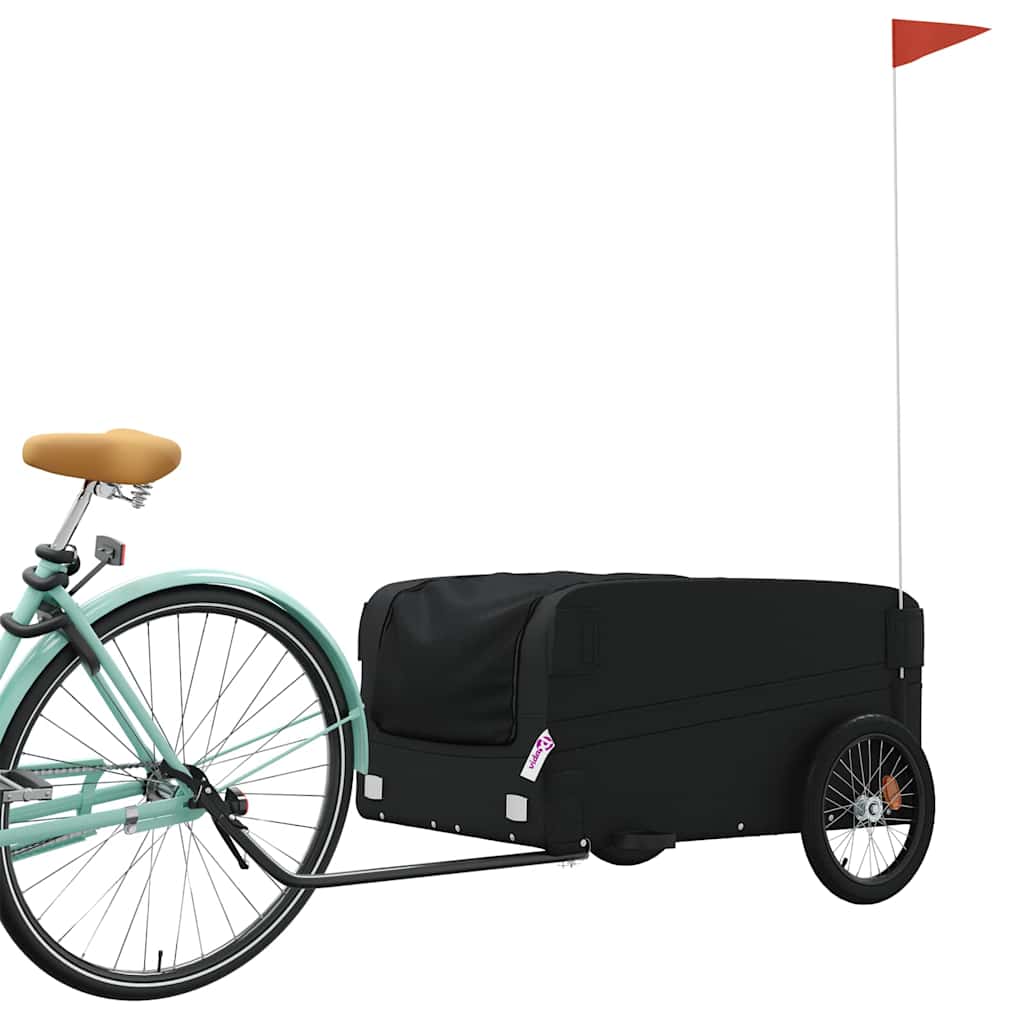 Fahrradanhänger Schwarz und Rot 30 kg Eisen