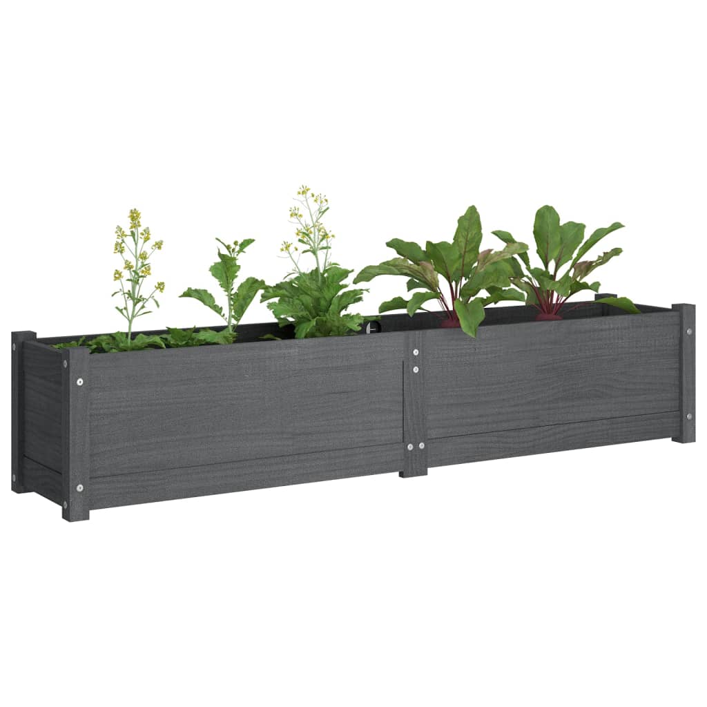 Garten-Hochbeete 2 Stk. Weiß 150x31x31 cm Massivholz Kiefer