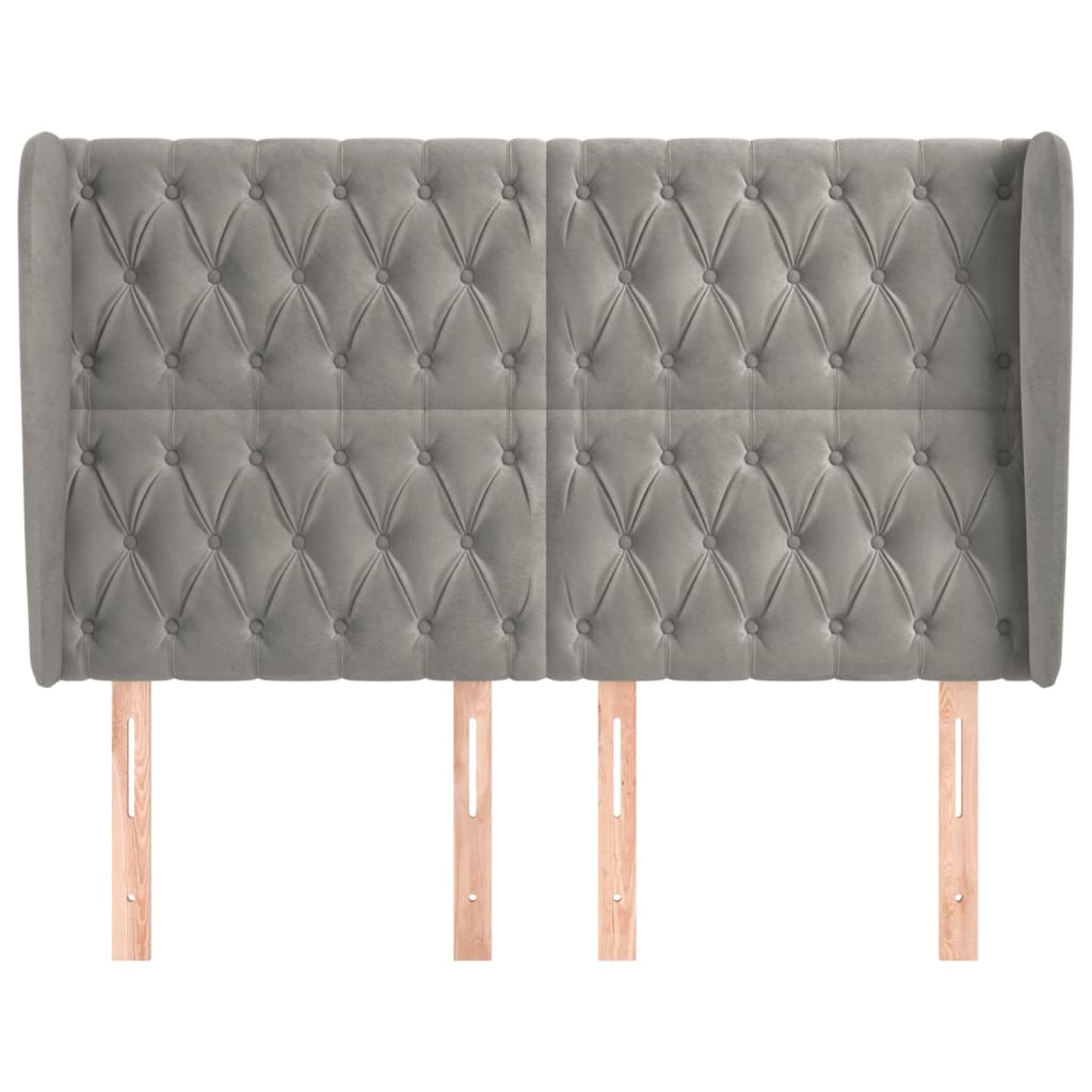Kopfteil mit Ohren Dunkelblau 93x23x78/88 cm Samt