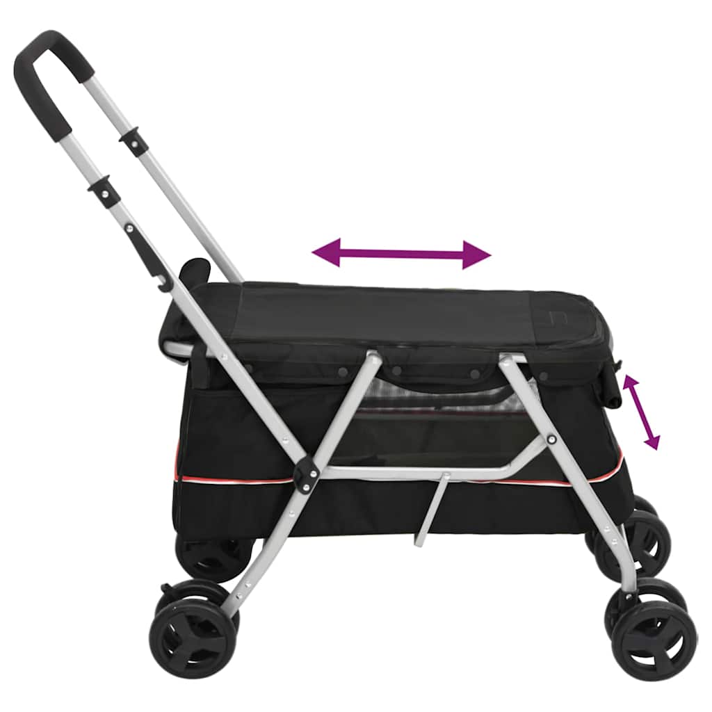 Hundewagen Faltbar Grau 100x49x96 cm Leinenstoff