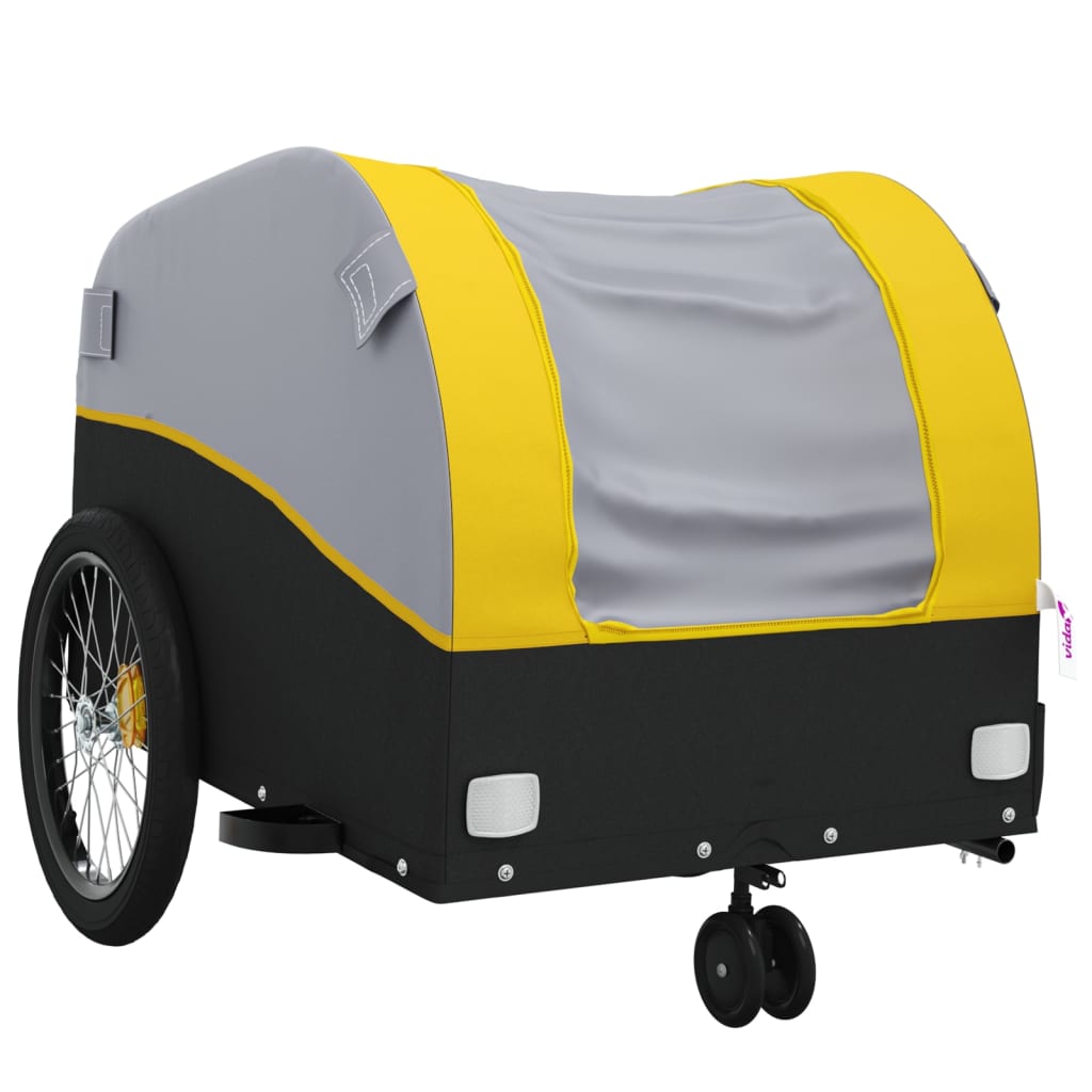 Fahrradanhänger Schwarz und Orange 30 kg Eisen