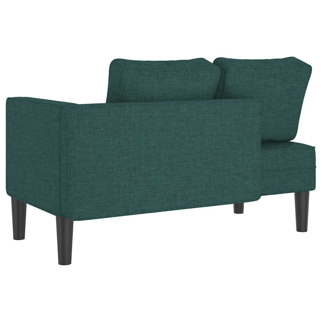Chaiselongue mit Kissen Hellgrau Stoff