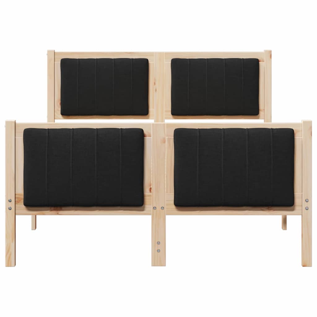 Bettgestell Braun und hellgrau 200 x 200 cm Massivholz Kiefer