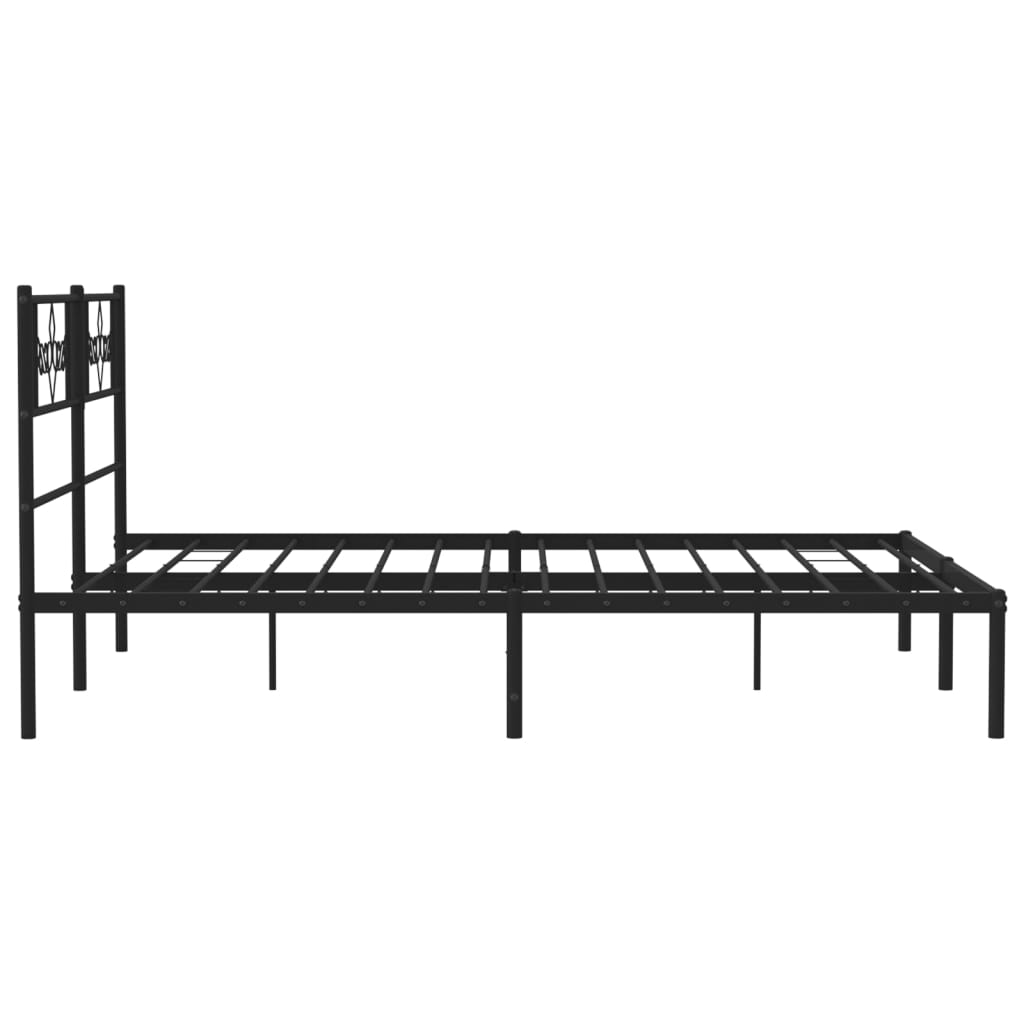 Bettgestell mit Kopfteil Metall Schwarz 100x190 cm
