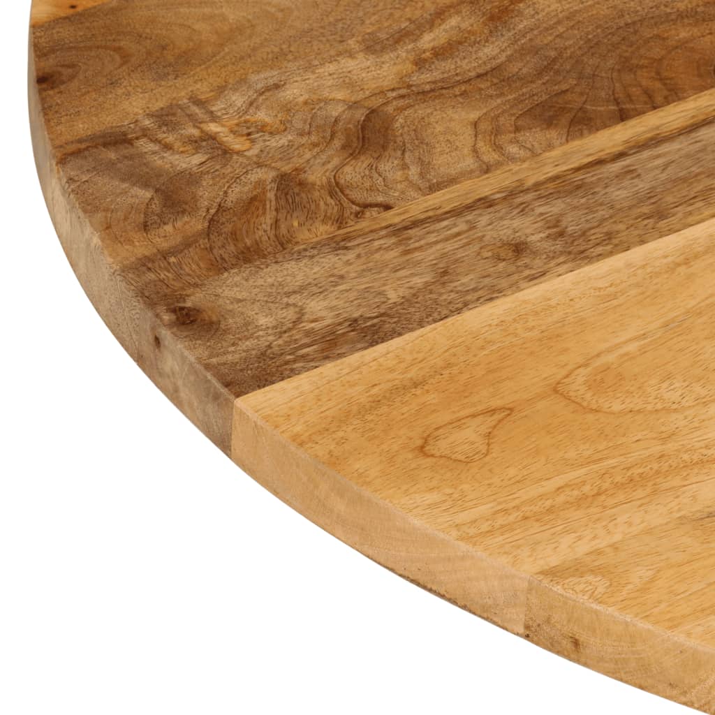 Tischplatte Ø 40x2,5 cm Rund Raues Massives Mangoholz