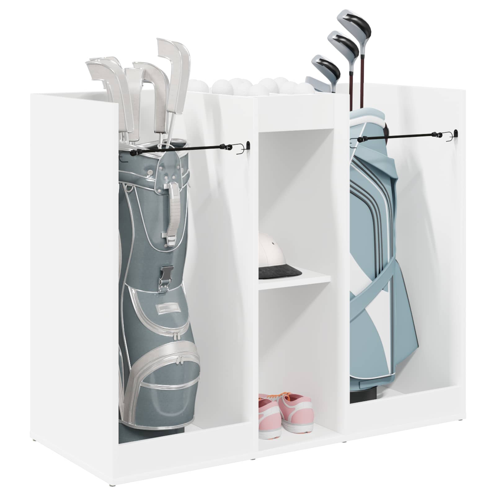 Golf Schrank Mit Rad Uni Weiß 65 x 45 x 98 cm