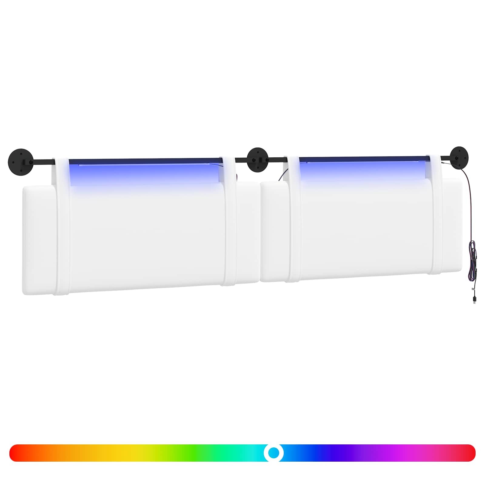 Hängendes Kopfteil Mit LED Licht Wolkengrau Stoff
