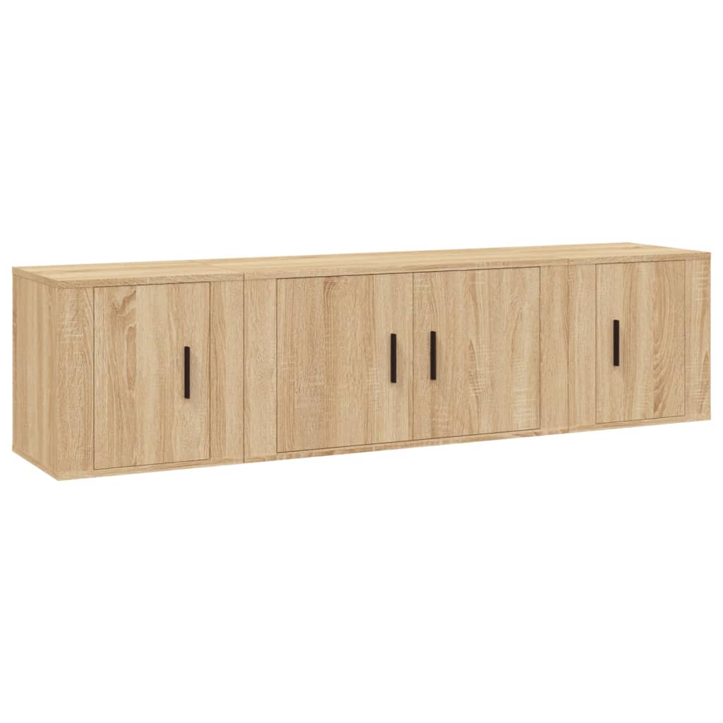 3-tlg. TV-Schrank-Set Weiß Holzwerkstoff