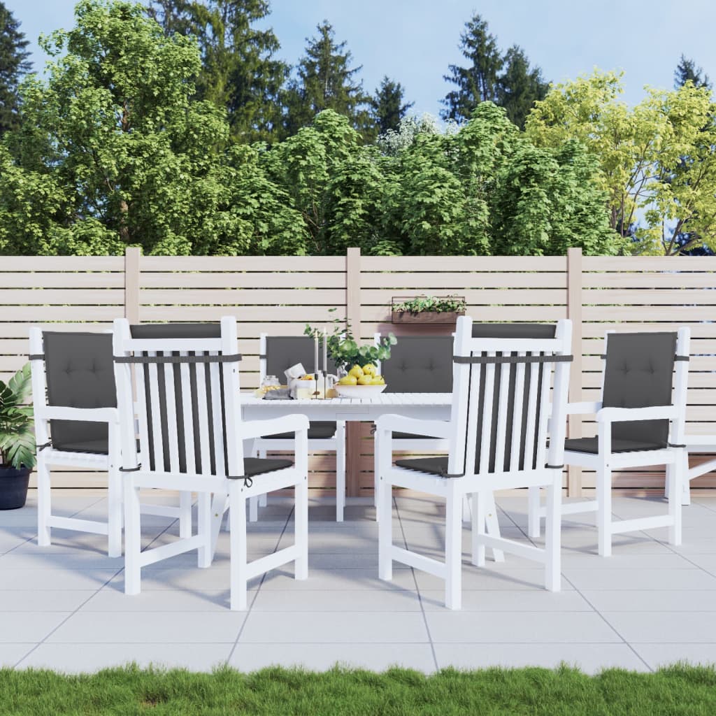 Niedriglehner-Auflagen 2 Stk Melange Anthrazit 100x50x7cm Stoff