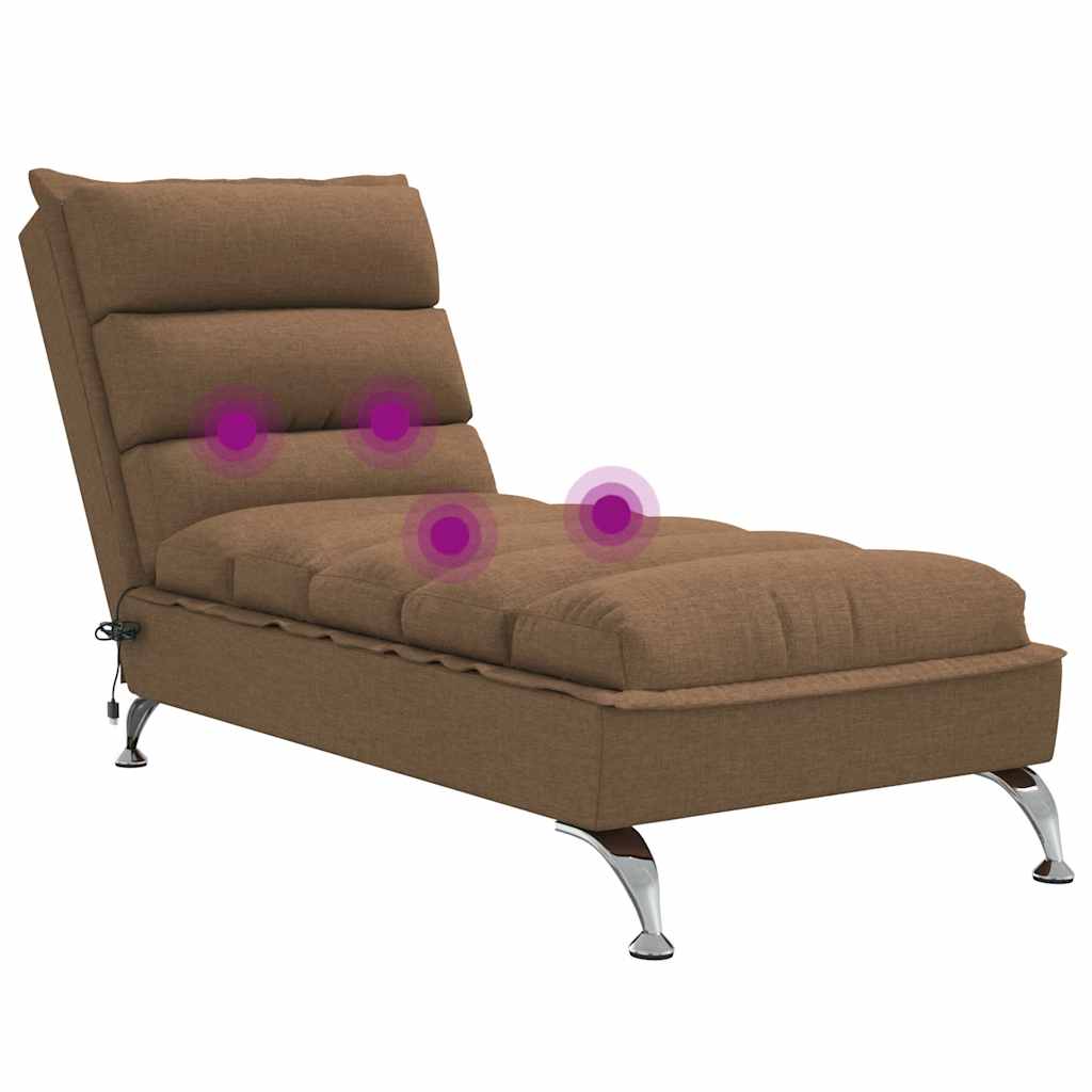Chaiselongue mit Kissen Hellgrau Stoff