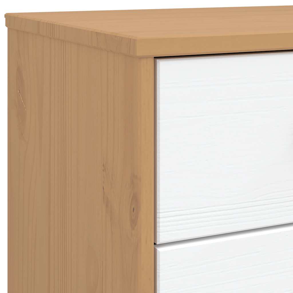 Schubladenschrank OLDEN Braun Massivholz Kiefer