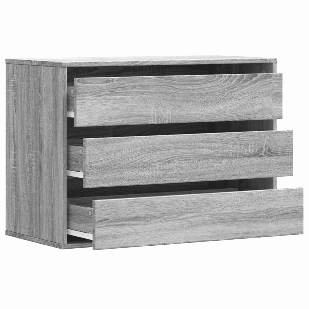 Schubladenschrank Schwarz Eichen-Optik 41 x 40 x 58 cm
