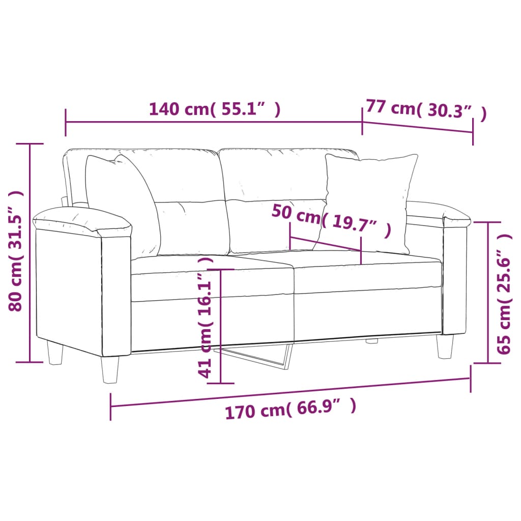 2-Sitzer-Sofa mit Zierkissen Weinrot 120 cm Kunstleder