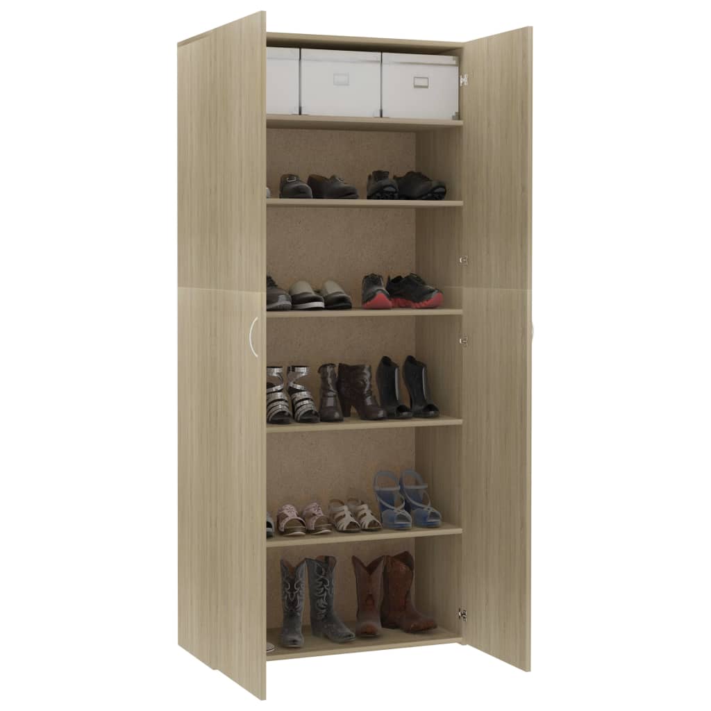 Schuhschrank Weiß 80x35,5x180 cm Holzwerkstoff