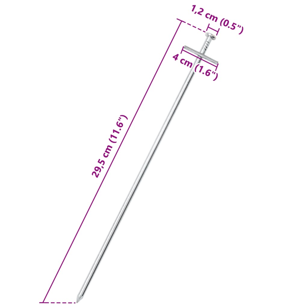Zeltheringe 24 Stk. 23 cm Ø6 mm Verzinkter Stahl