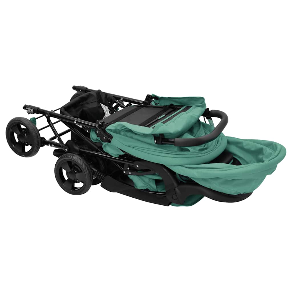 Tandem-Zwillingskinderwagen Dunkelgrau Stahl