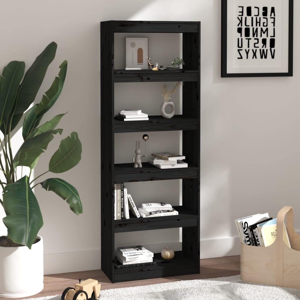 Bücherregal/Raumteiler Grau 60x30x71,5 cm Massivholz Kiefer