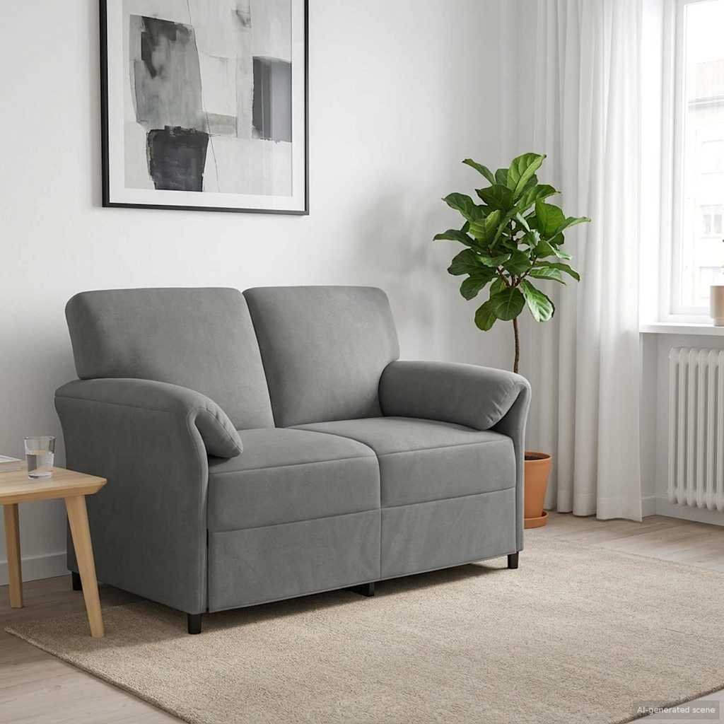 1-Sitzer Sofa Hellgrau 88 x 83 x 95 cm Samt