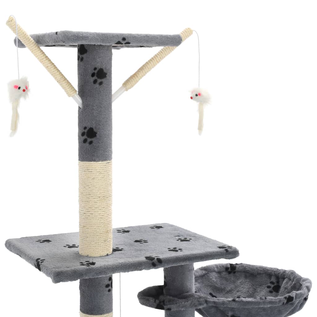 Katzen-Kratzbaum mit Sisal-Kratzsäulen 230 - 250 cm Beige