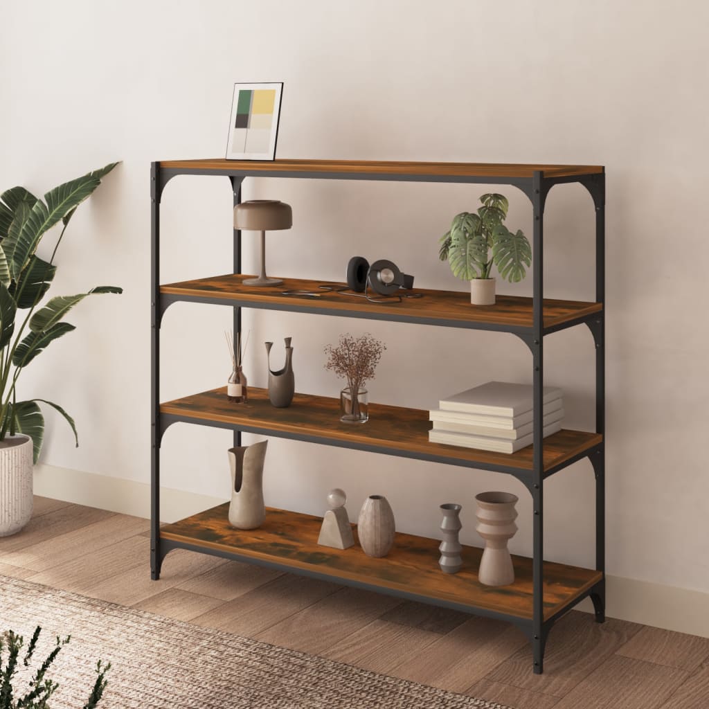 Bücherregal Schwarz 40x33x70,5 cm Holzwerkstoff und Stahl