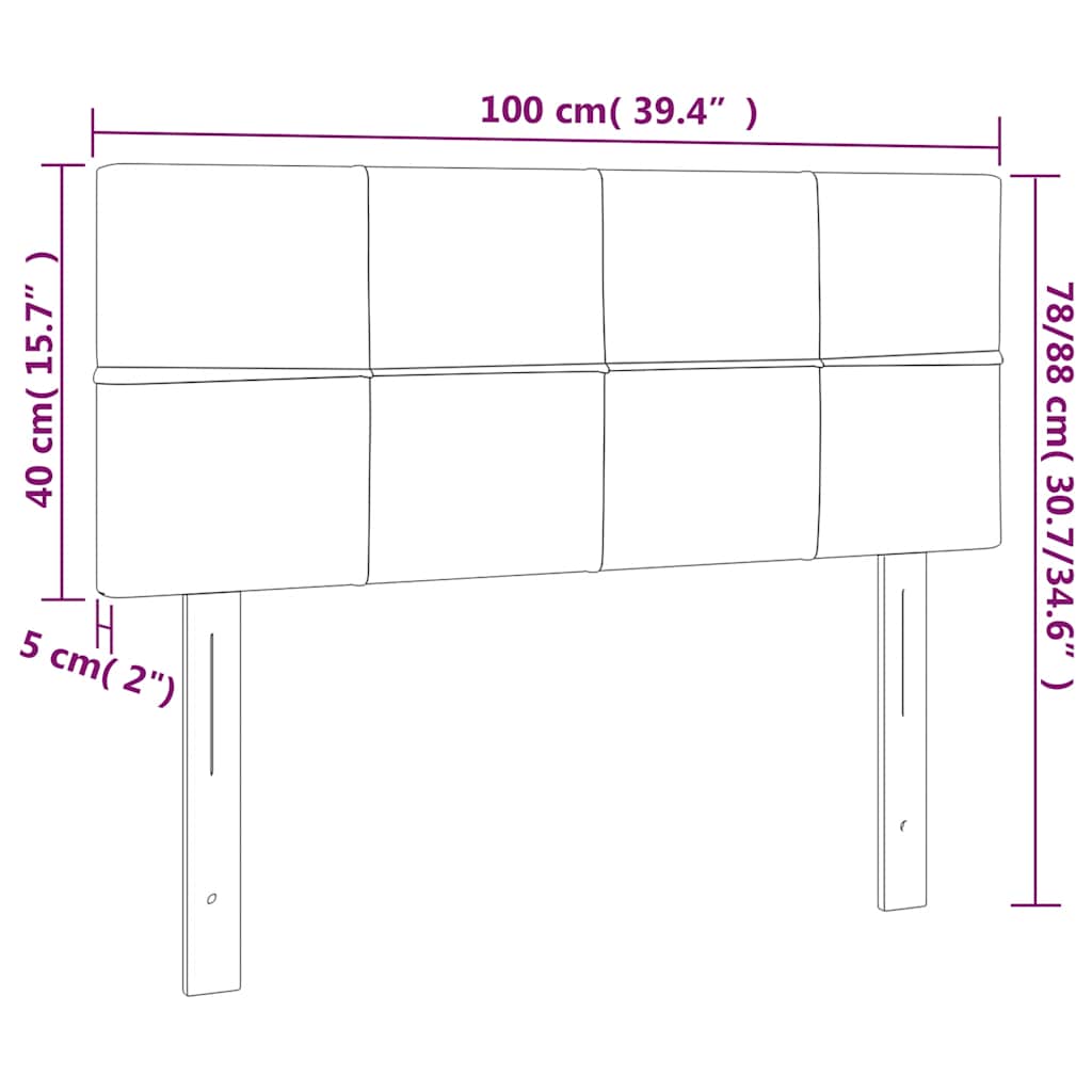 Kopfteil Hellgrau 80x5x118/128 cm Stoff