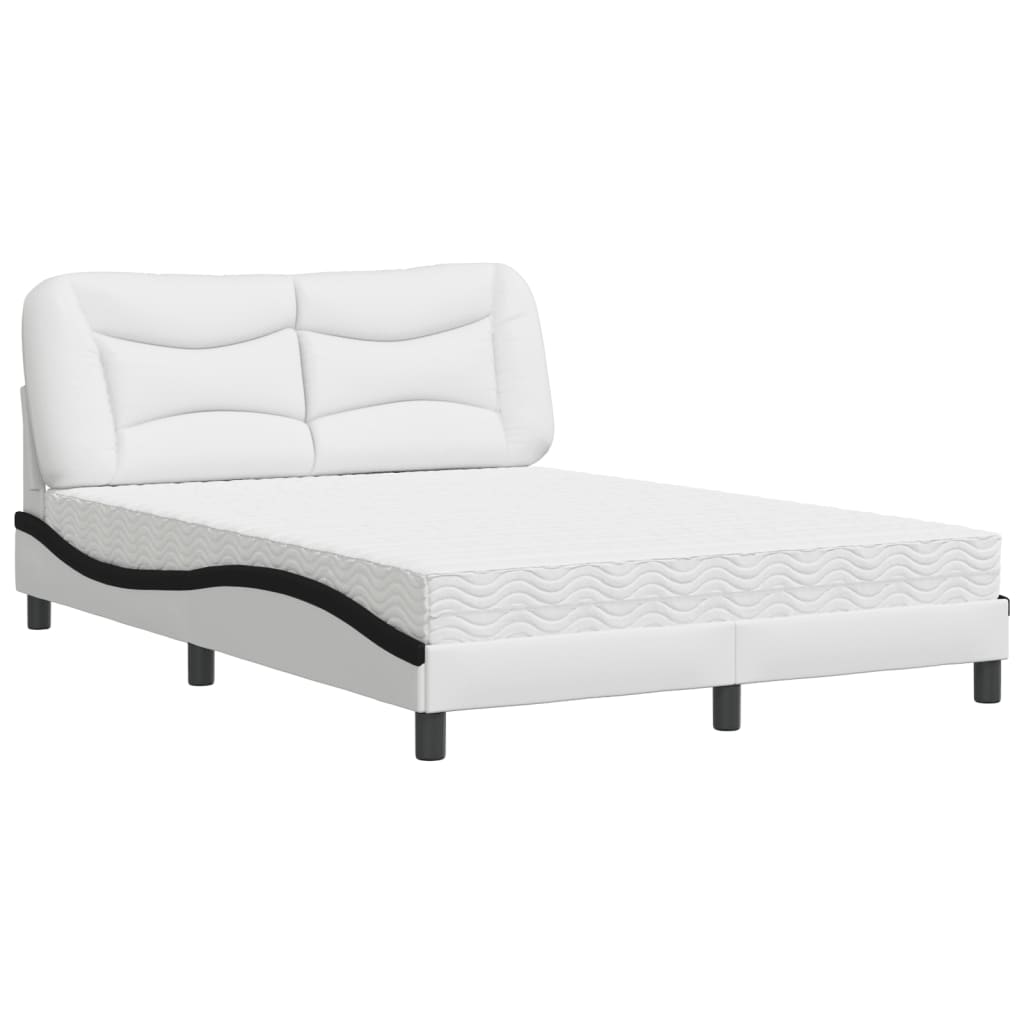 Bett mit Matratze "Hvar" Schwarz 80x200 cm Kunstleder