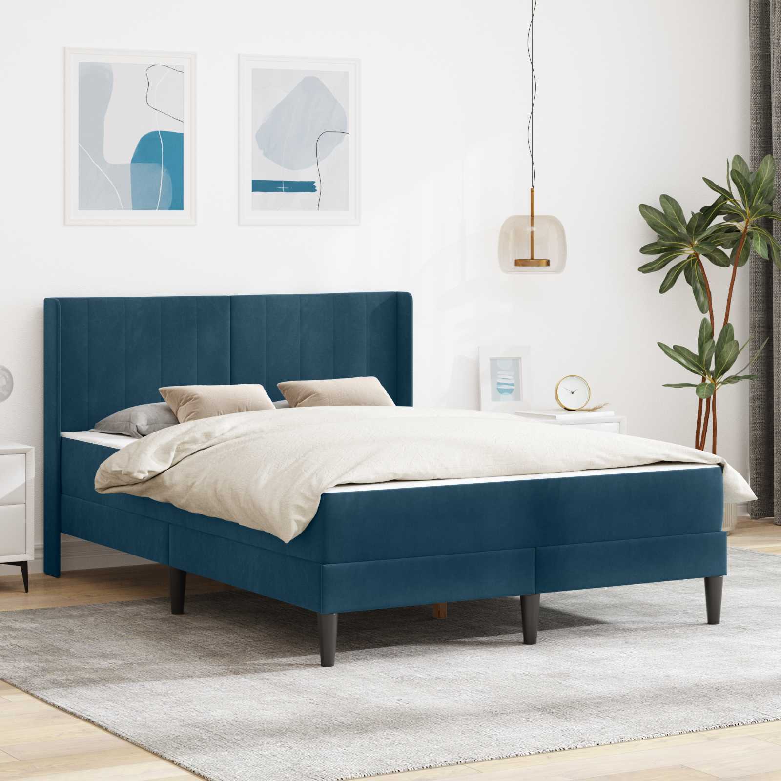 Bettgestell mit Matratze mit Kopfteil Hellgrau 80 x 200 cm Samt
