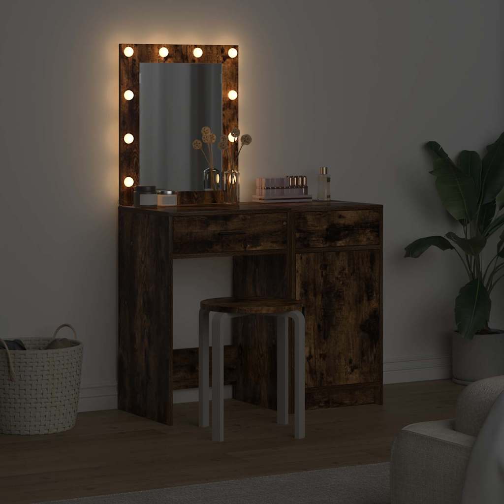 Schminktisch mit Tür 2 pcs Weiß 50 x 41 x 135 cm Holzwerkstoff