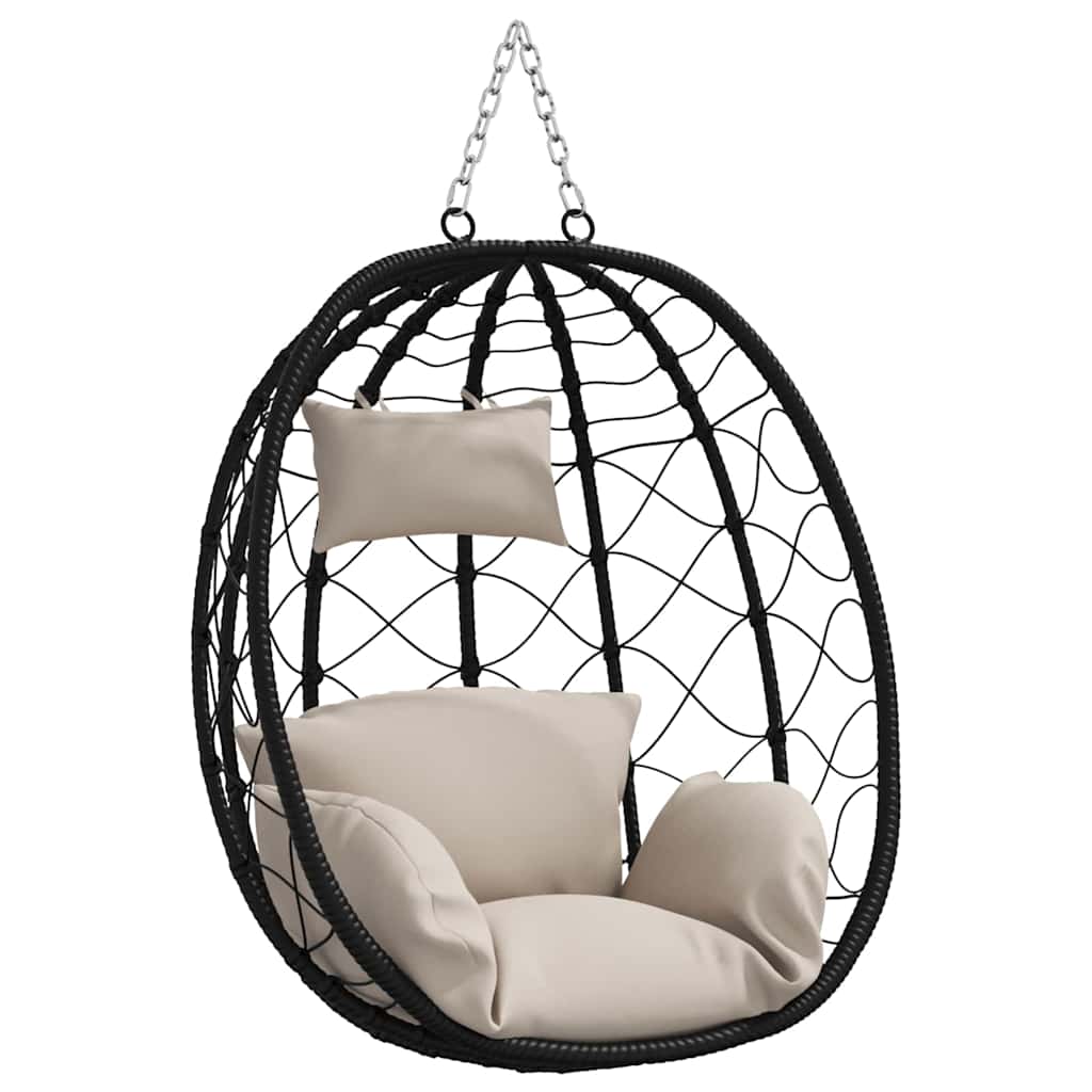 Hängendes Ei-Stuhl Anthrazit 91,5 x 54,5 x 107 cm Poly-Rattan