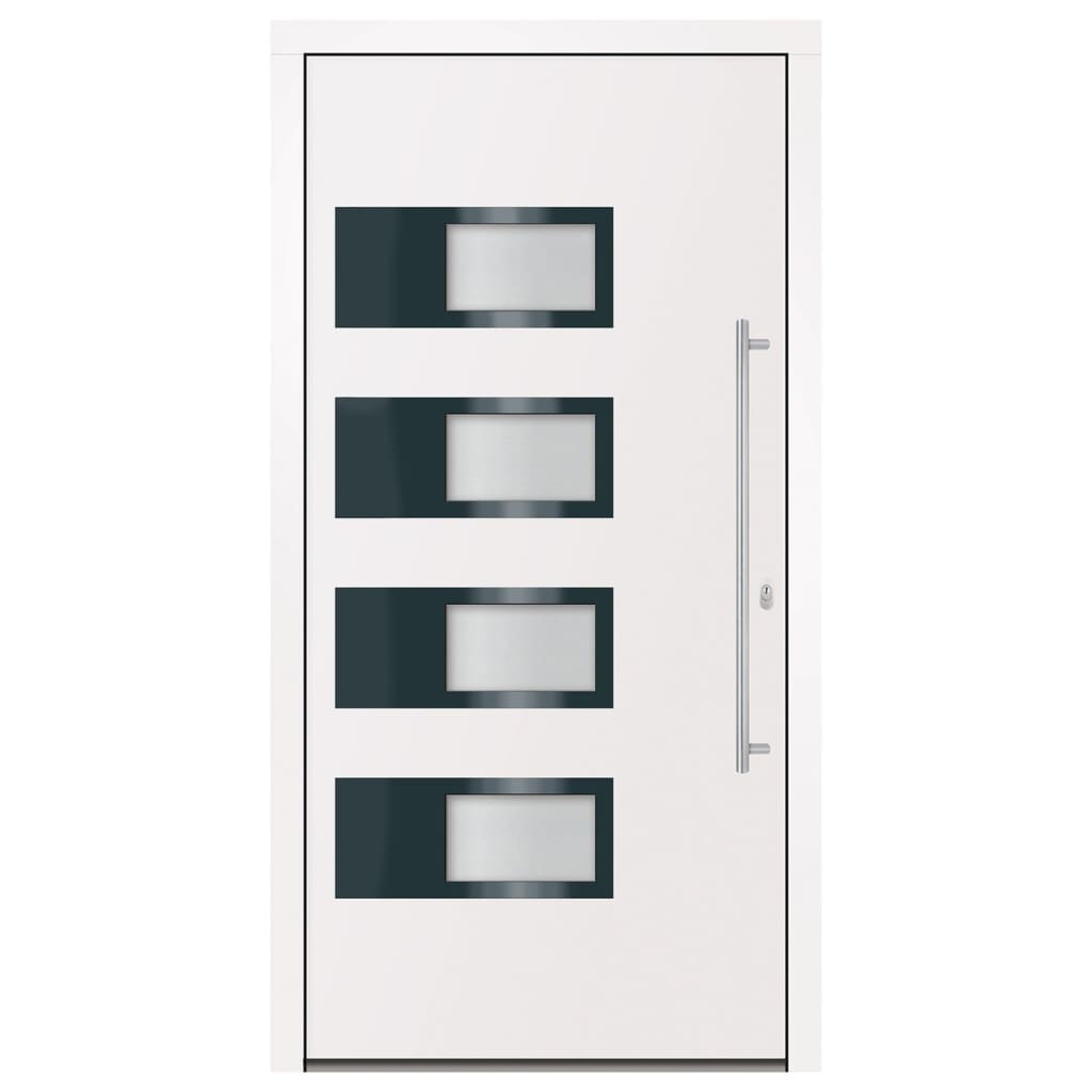 Haustür Anthrazit 100x210 cm Aluminium und PVC