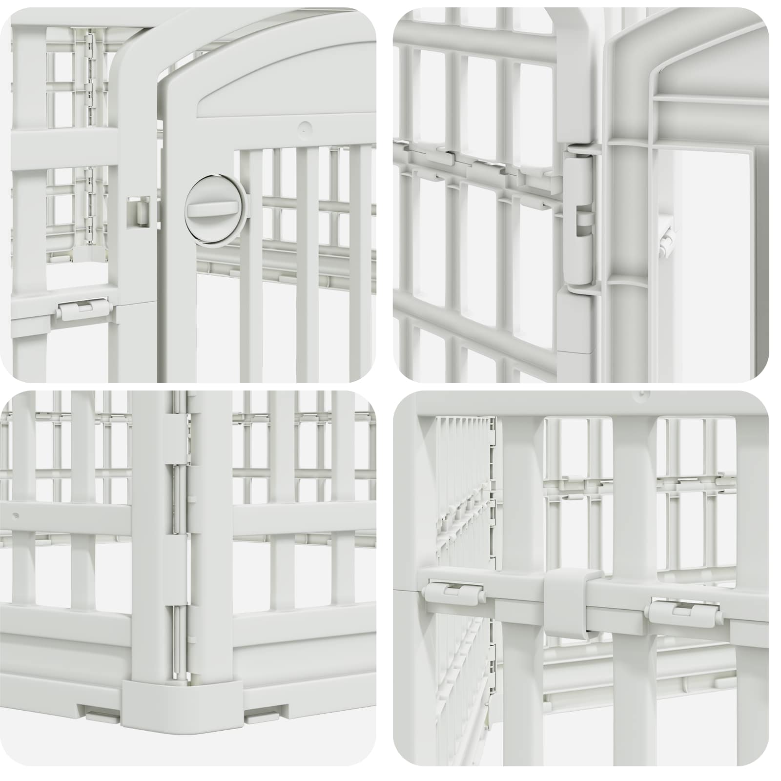 6-Panel-Hundespielplatz 122 x 106,5 x 40 cm Kunststoff Weiß