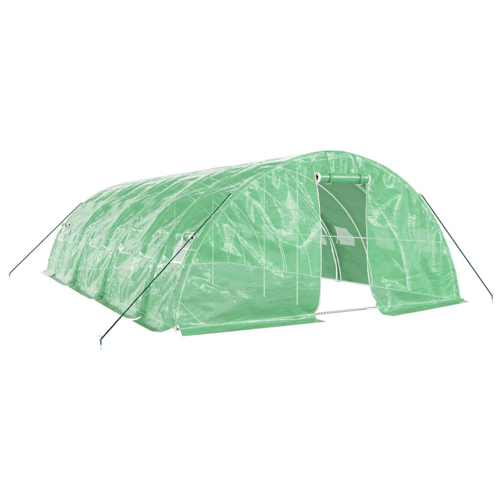 Gewächshaus mit Stahlrahmen Weiß 40 m² 8x5x2,3 m