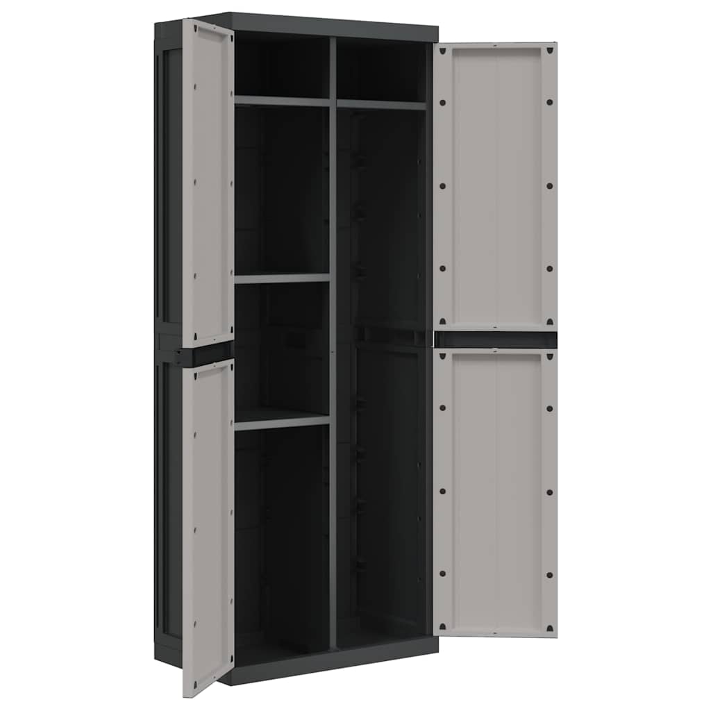 Gartenschrank Grau und Schwarz 65x37x85 cm PP