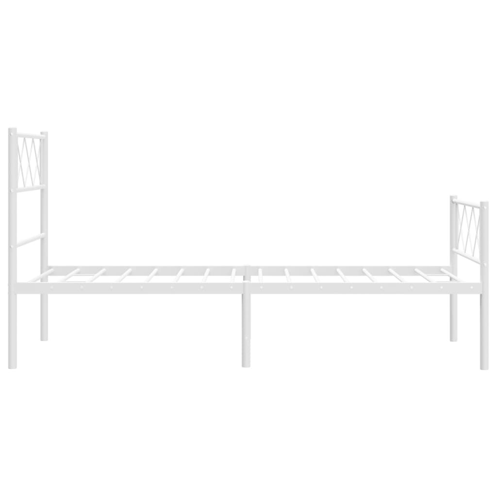 Bettgestell mit Kopfteil Metall Schwarz 100x190 cm