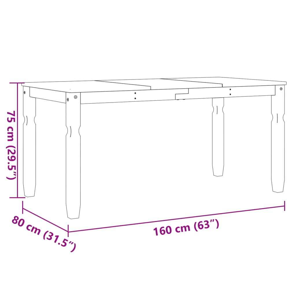 Esstisch Corona 112x60x75 cm Massivholz Kiefer