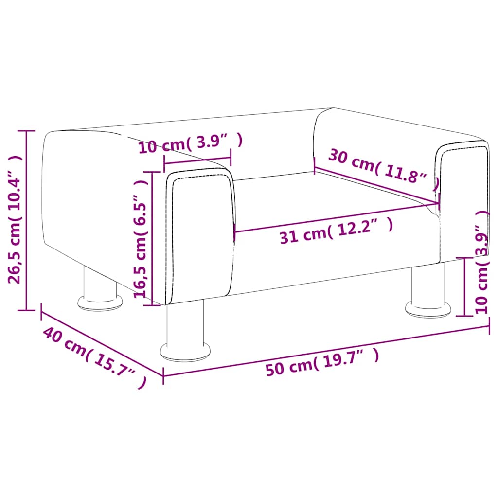 Kindersofa Blau 70x45x26,5 cm Samt