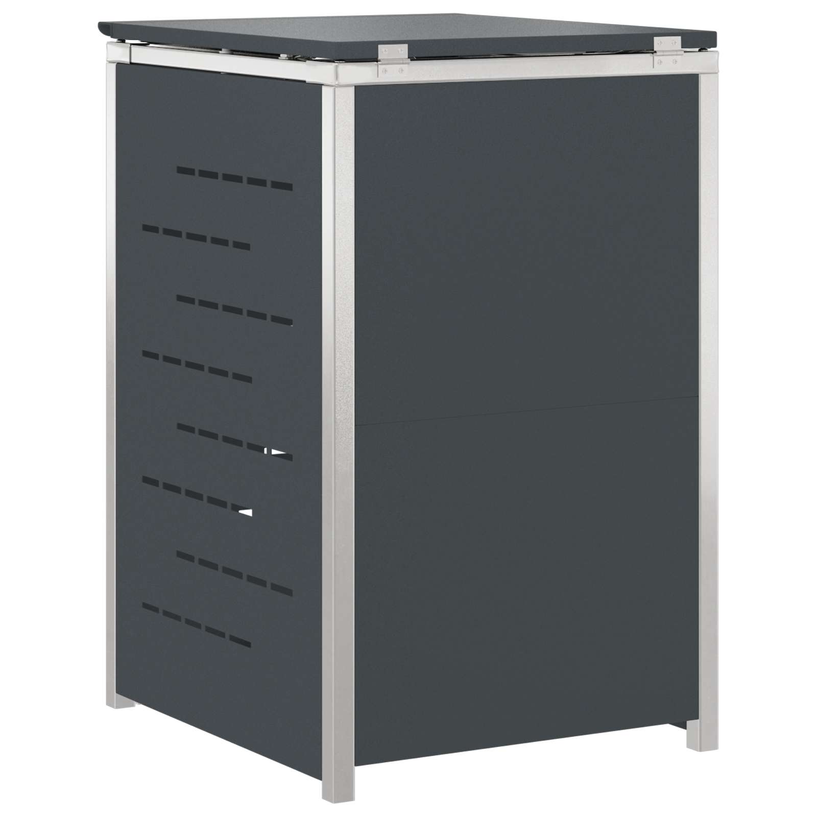 Mülltonnenbox for 2 Bins 240L Edelstahl Schwarz
